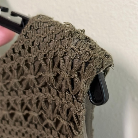 NWT!  Anne Klein Army Green Crochet Dress - Picture 12 of 14